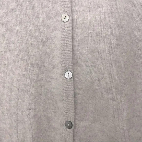 Pure Collection Cashmere Color Block Cardigan Sweater | Grey Blue | Size M