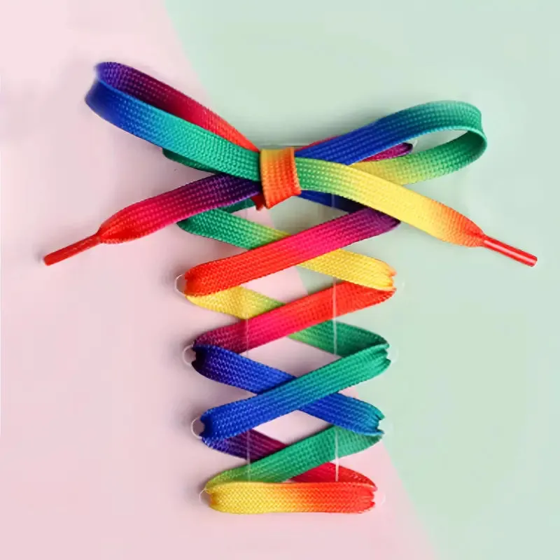 Rainbow Gradient Print Flat Canvas Shoe Laces (SL001)
