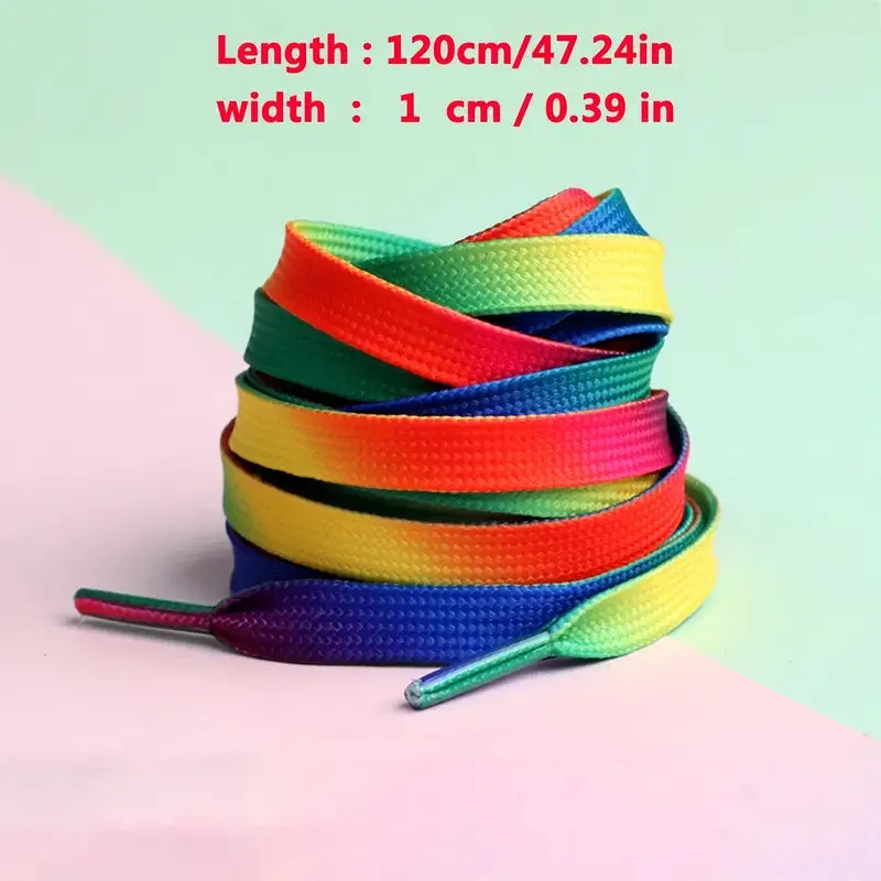 Rainbow Gradient Print Flat Canvas Shoe Laces (SL001)
