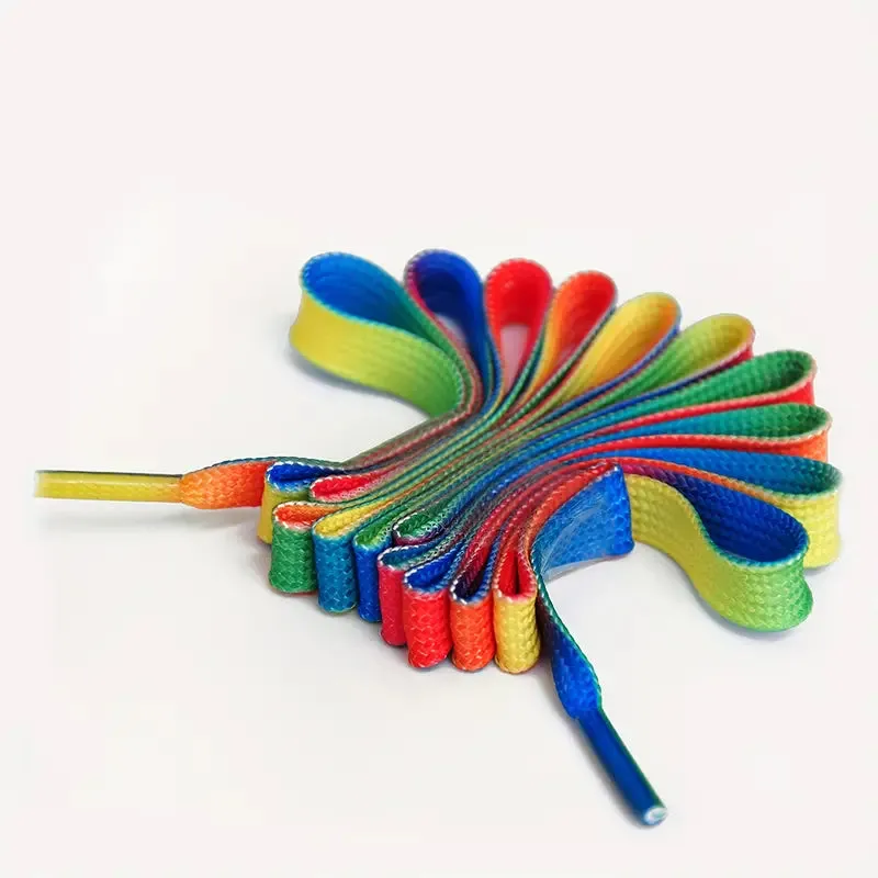 Rainbow Gradient Print Flat Canvas Shoe Laces (SL001)