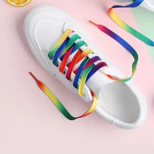 Rainbow Gradient Print Flat Canvas Shoe Laces (SL001)