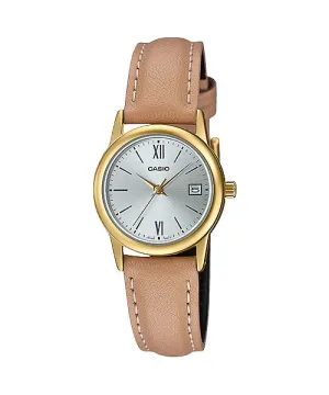 Reloj casual correa de cuero LTP-V002GL-7B3
