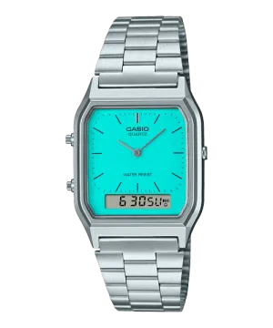 Reloj Vintage casual correa de Acero inoxidable AQ-230A-2A2