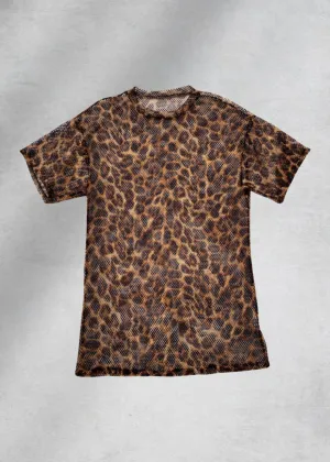 Remi Mesh Mini Dress - Leopard