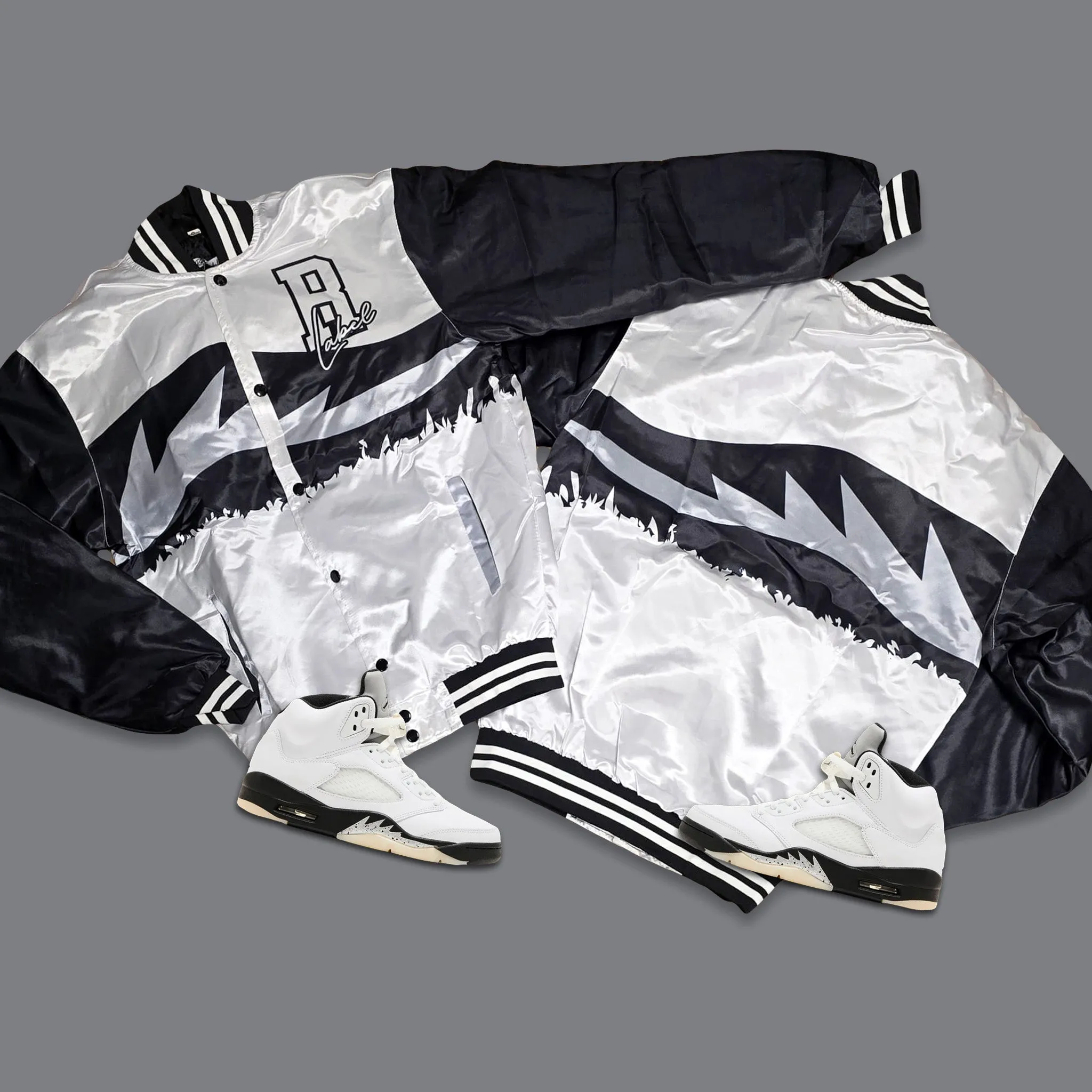 RETRO LABEL RETRO SATIN JACKET (RETRO 5 Wolf Grey)
