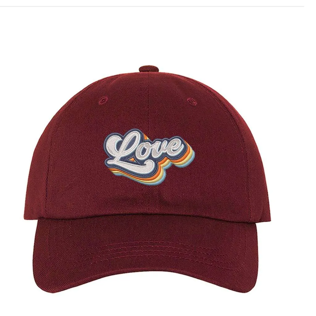 Retro Love Embroidered Baseball Cap – Bold Statement Hat