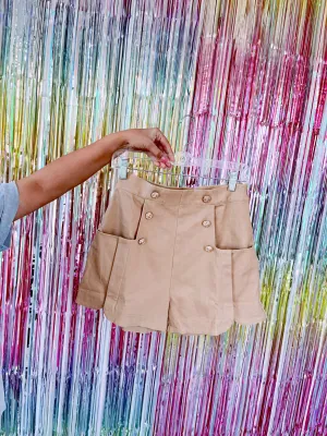Retro Nautical Shorts - Camel