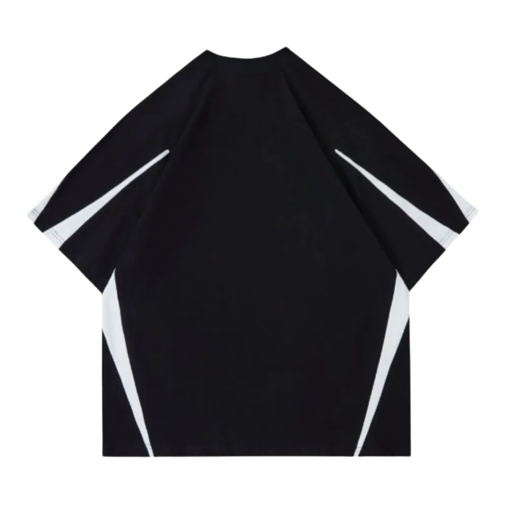 Retro Raglan Black And White Contrast T-shirt
