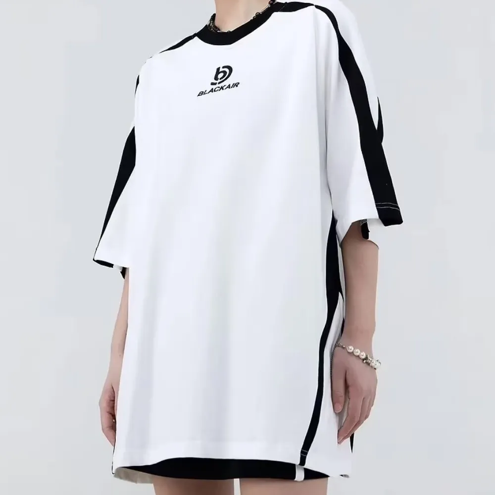 Retro Raglan Black And White Contrast T-shirt