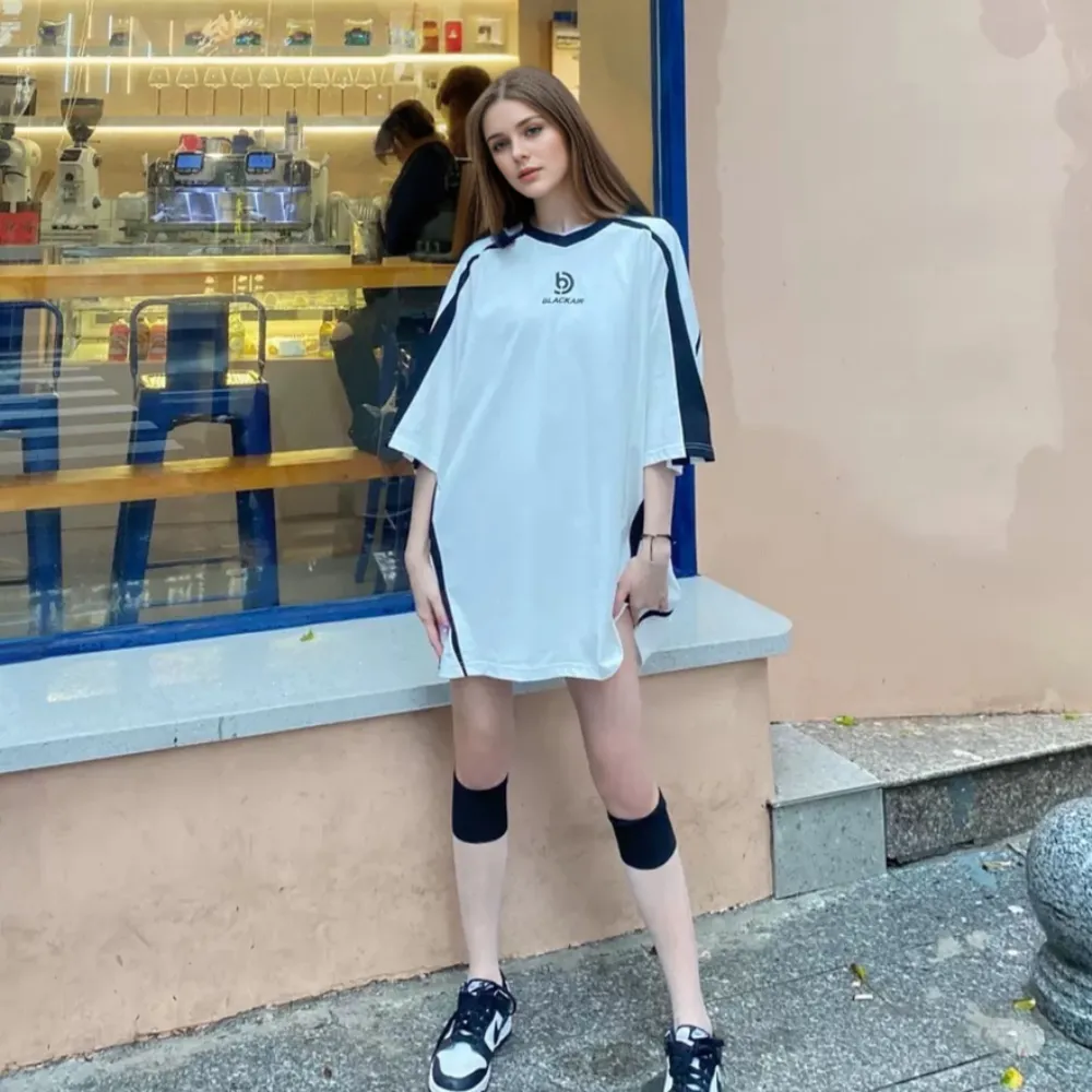 Retro Raglan Black And White Contrast T-shirt