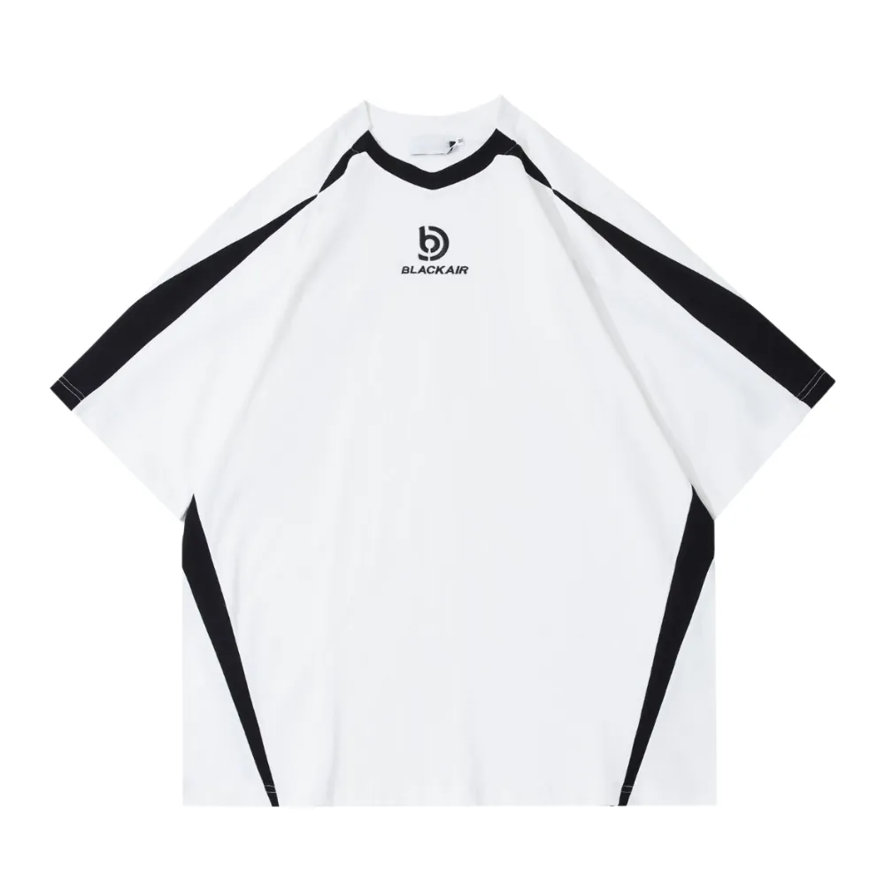 Retro Raglan Black And White Contrast T-shirt