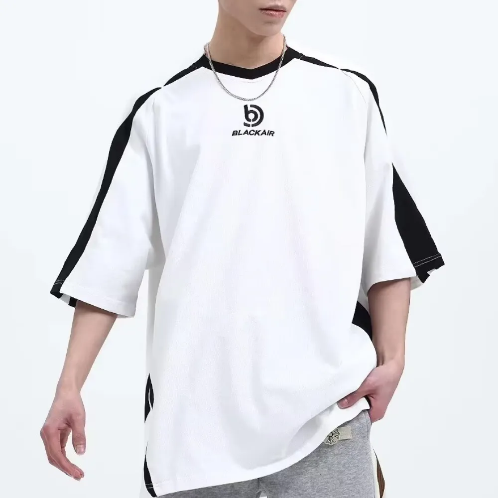 Retro Raglan Black And White Contrast T-shirt