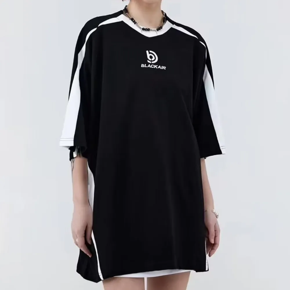 Retro Raglan Black And White Contrast T-shirt