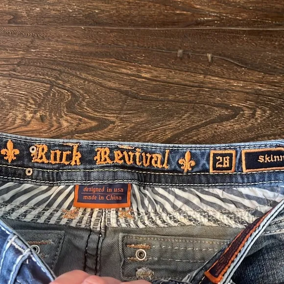 Rock Revival Kailyn Embellished Denim Jeans Size 28