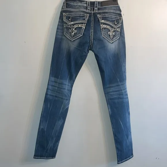 Rock Revival Kailyn Embellished Denim Jeans Size 28