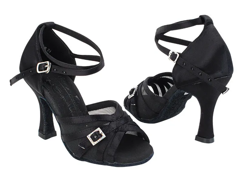 S92327 Black Satin_Black Mesh