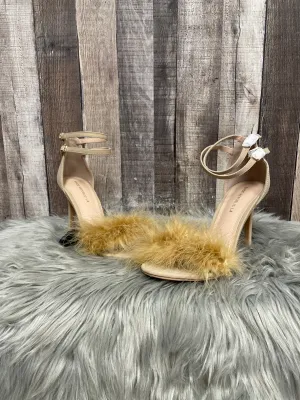 Sandals Heels Platform By Cme In Beige, Size: 9