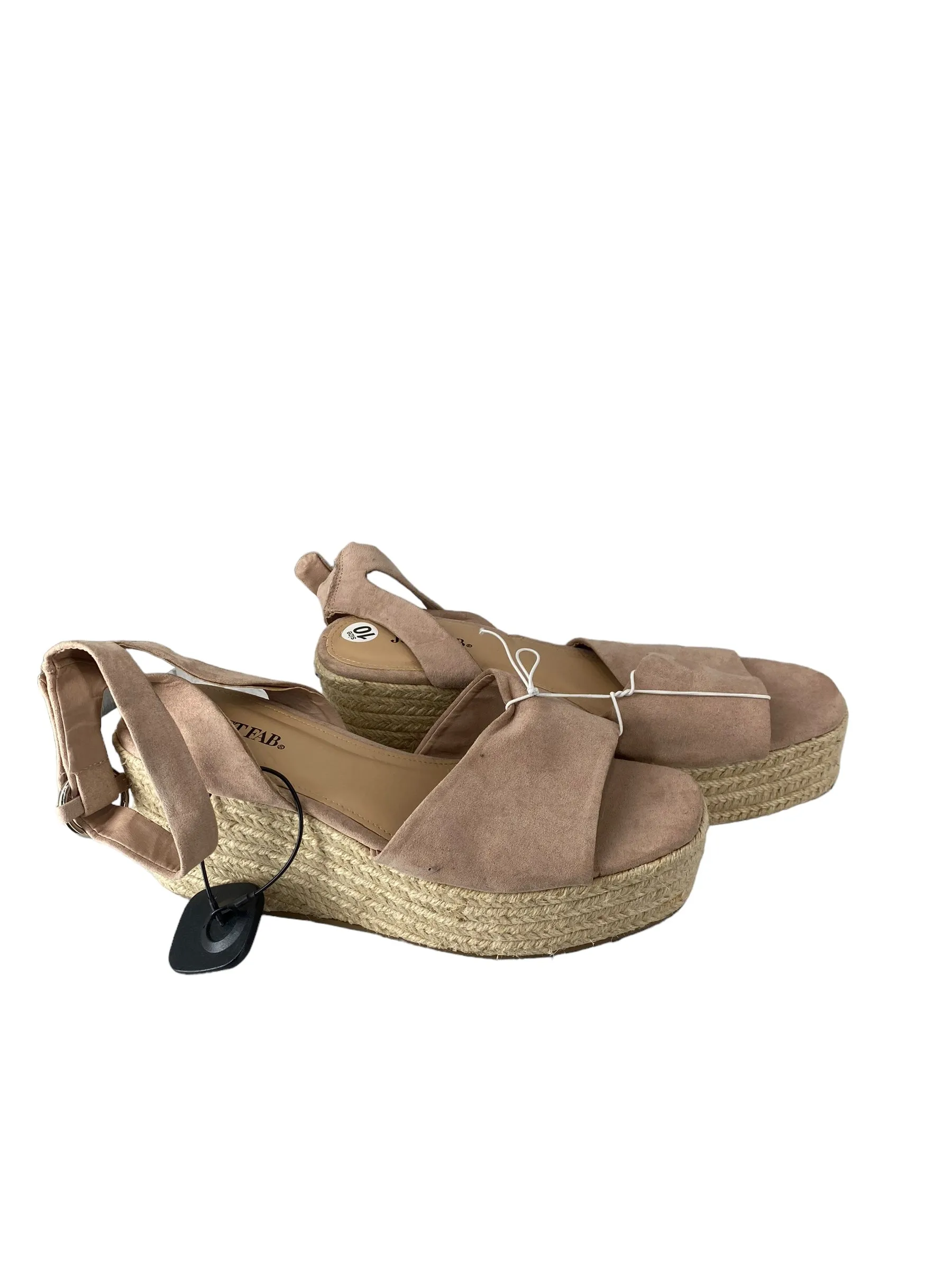Sandals Heels Platform By Just Fab In Pink, Size: 10