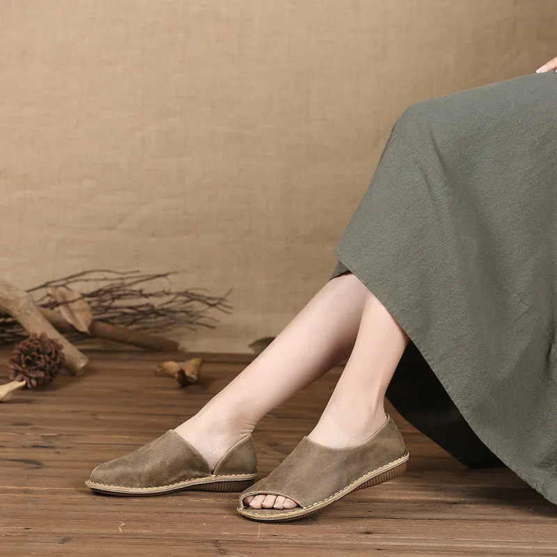 Sandals - Ladies Fish Mouth - Handmade Leather