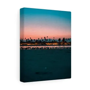 Santa Barbara Night View Premium Wall Canvas