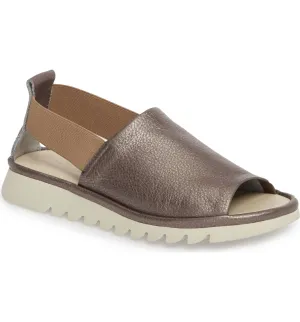 Shore line metallic leather platform sandals