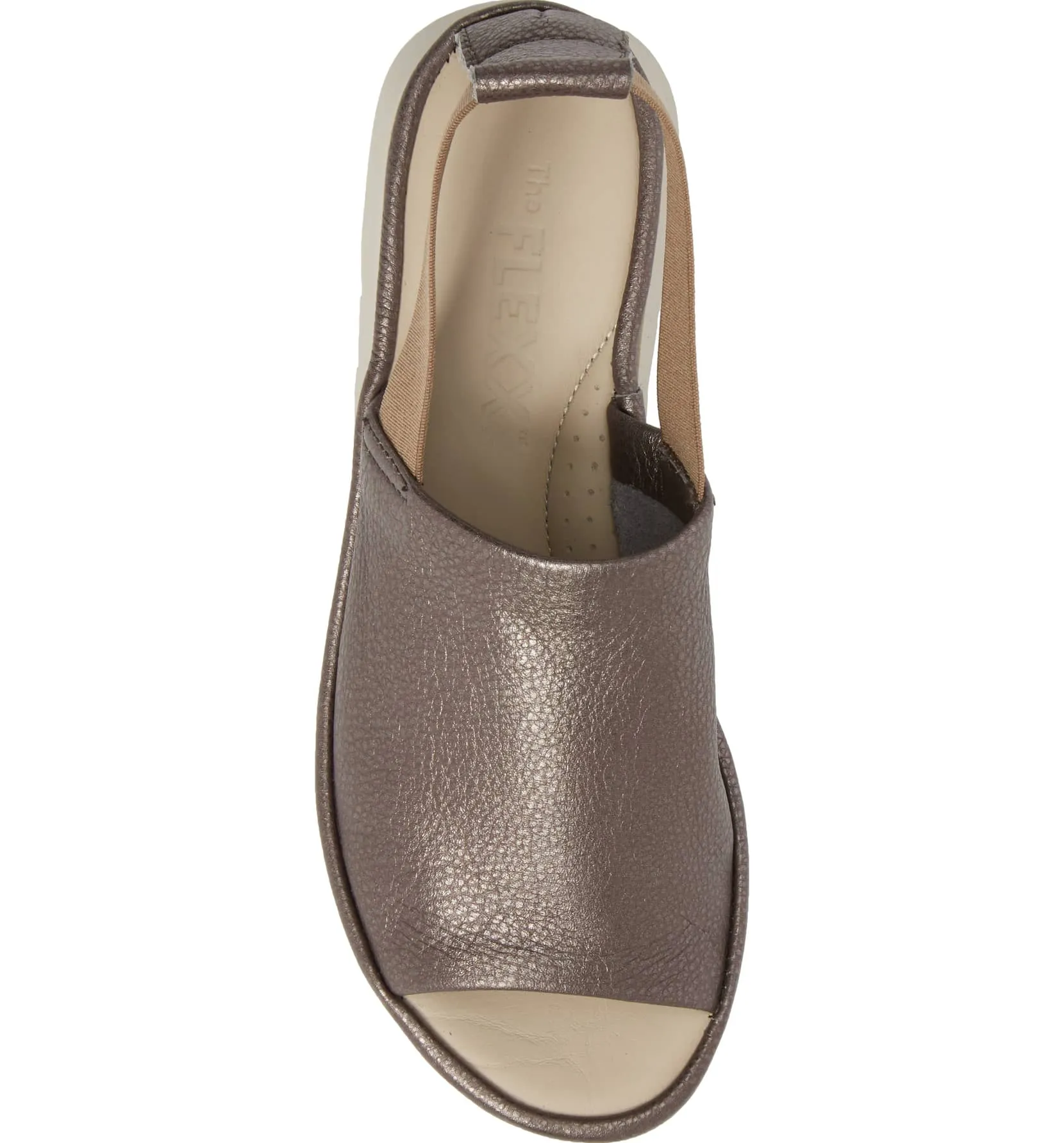 Shore line metallic leather platform sandals