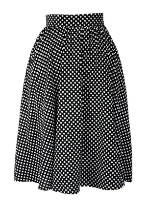 Skirt Women's Polka Dot A-line Casual Retro Style Knee Length Pockets