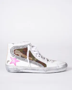 slide leather and canvas upper