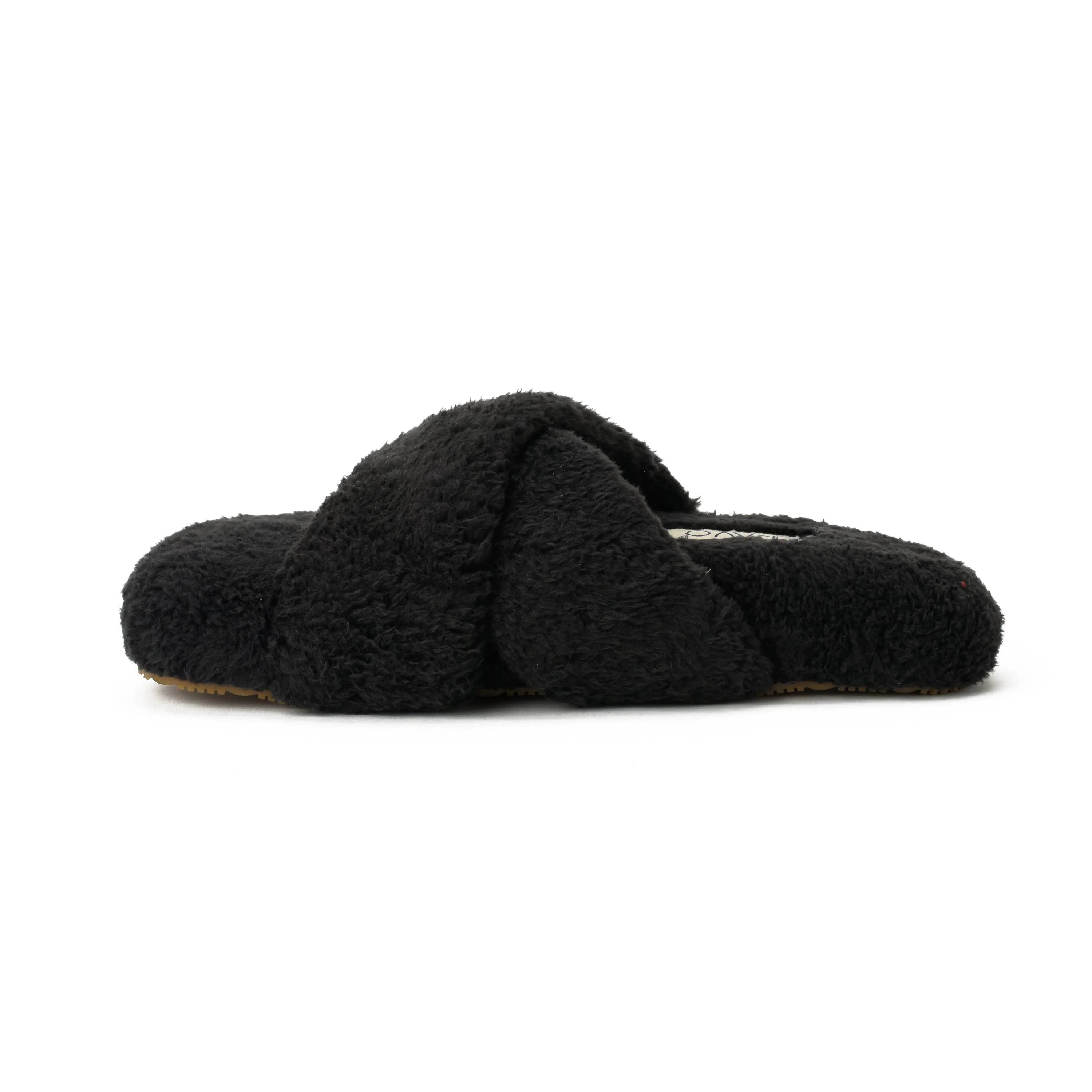 Slipper Fur Cross Black