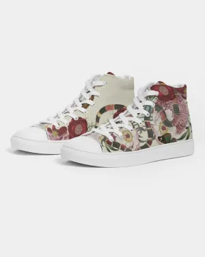 SMF Snake On Flowers Feminine Hightop Canvas Shoe