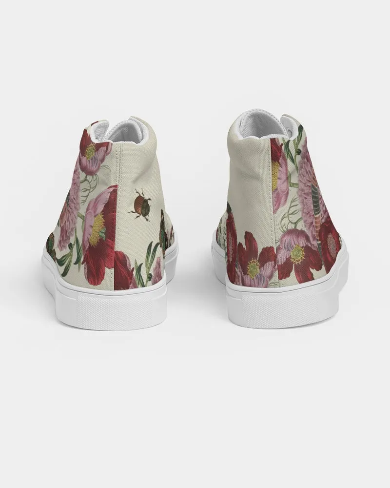 SMF Snake On Flowers Feminine Hightop Canvas Shoe