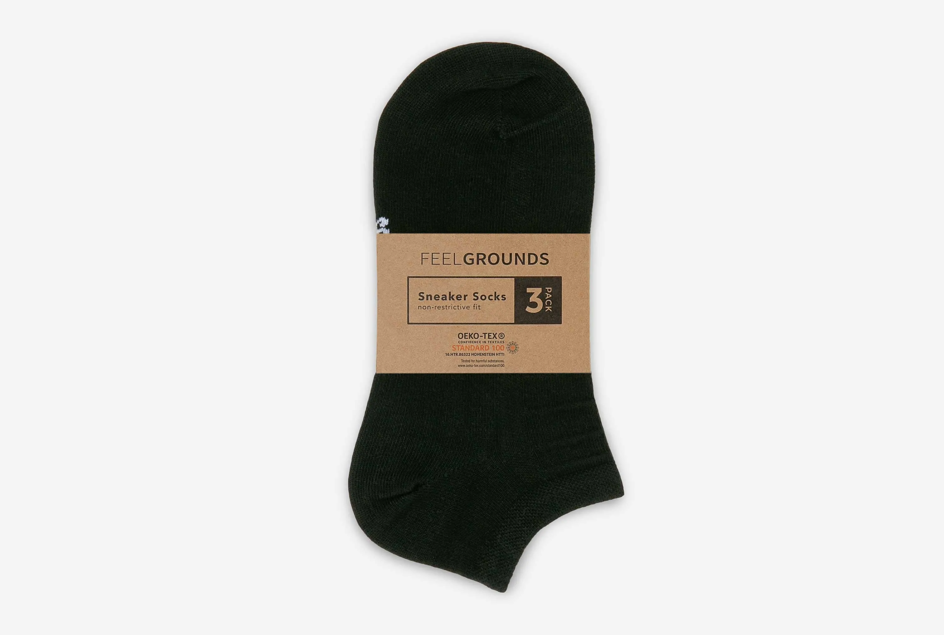 Sneaker Socks Wide Toe Box (3 Pair Pack) - Black