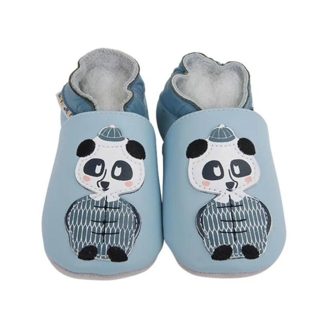 Soft Leather Baby Slippers Panda