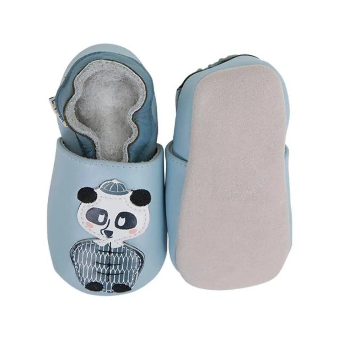 Soft Leather Baby Slippers Panda