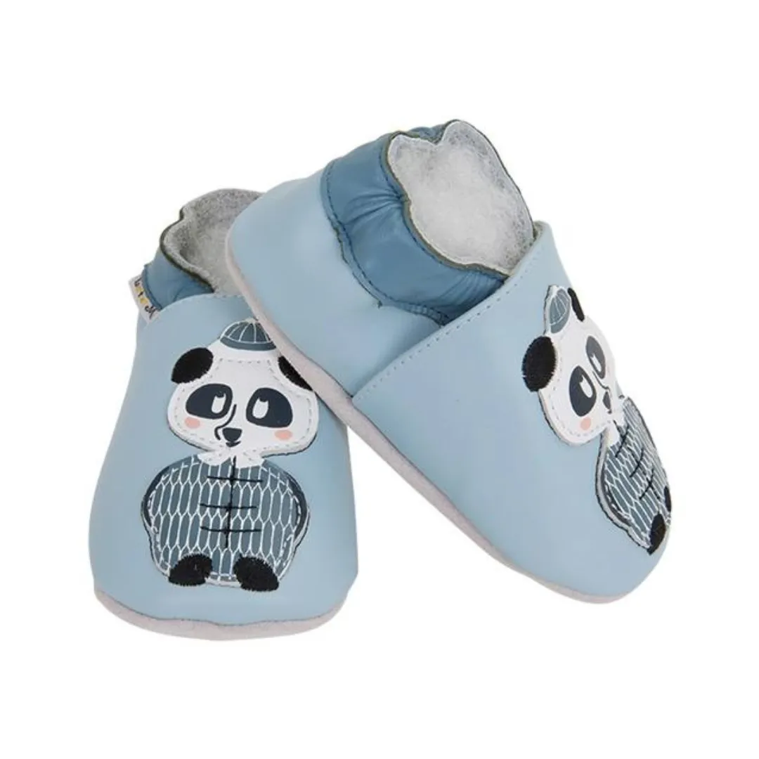 Soft Leather Baby Slippers Panda