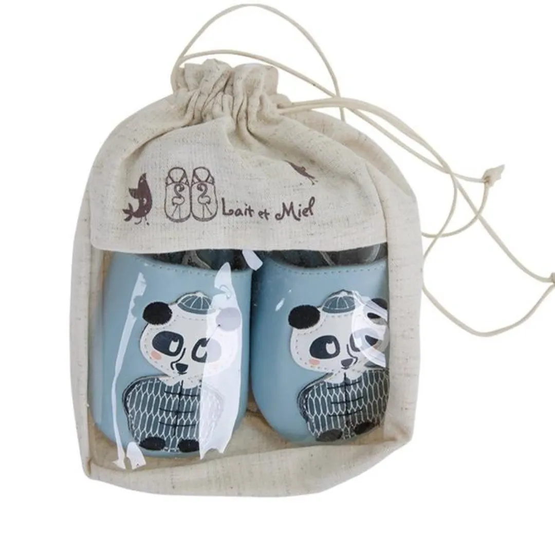 Soft Leather Baby Slippers Panda
