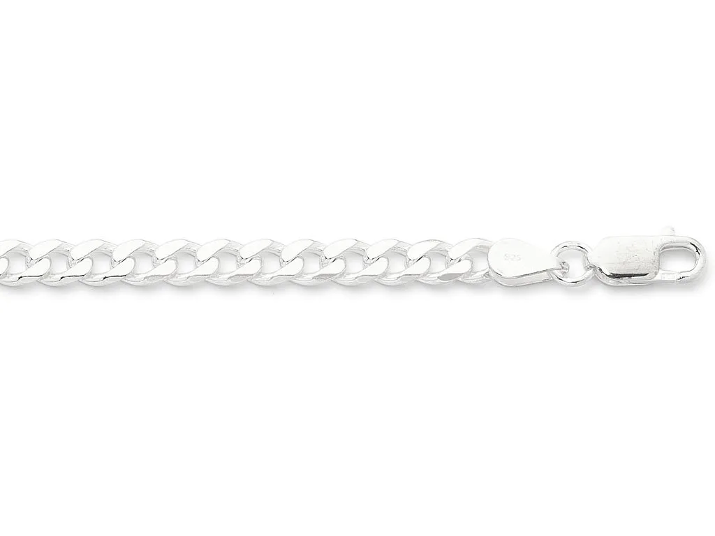 Sterling Silver 50cm Flat Curb Necklace