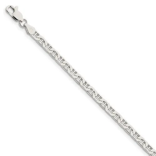 Sterlling Silver Flat Anchor Link Necklace