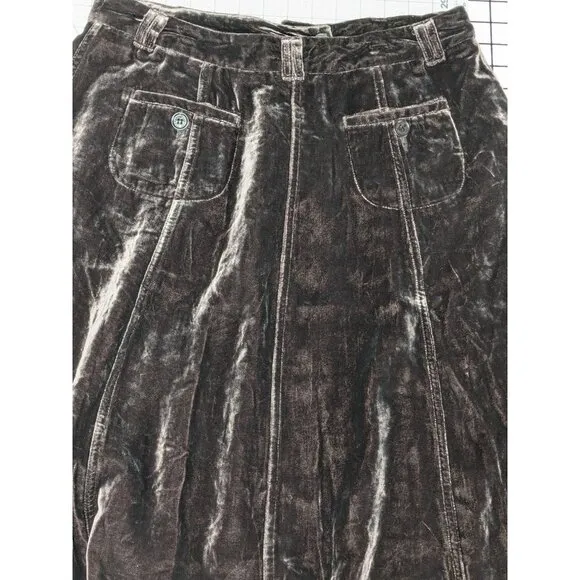 Sundance Midi Skirt Women Size 8 Velvet Silk Blend Boho Retro Western Cowgirl