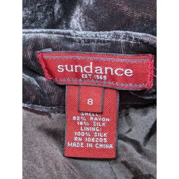 Sundance Midi Skirt Women Size 8 Velvet Silk Blend Boho Retro Western Cowgirl