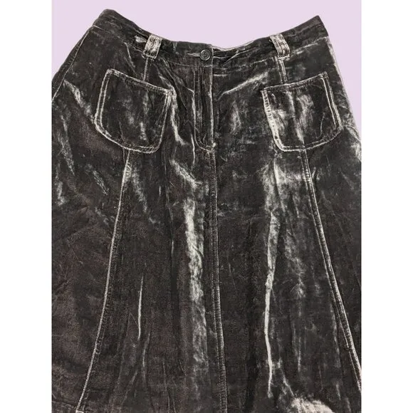 Sundance Midi Skirt Women Size 8 Velvet Silk Blend Boho Retro Western Cowgirl