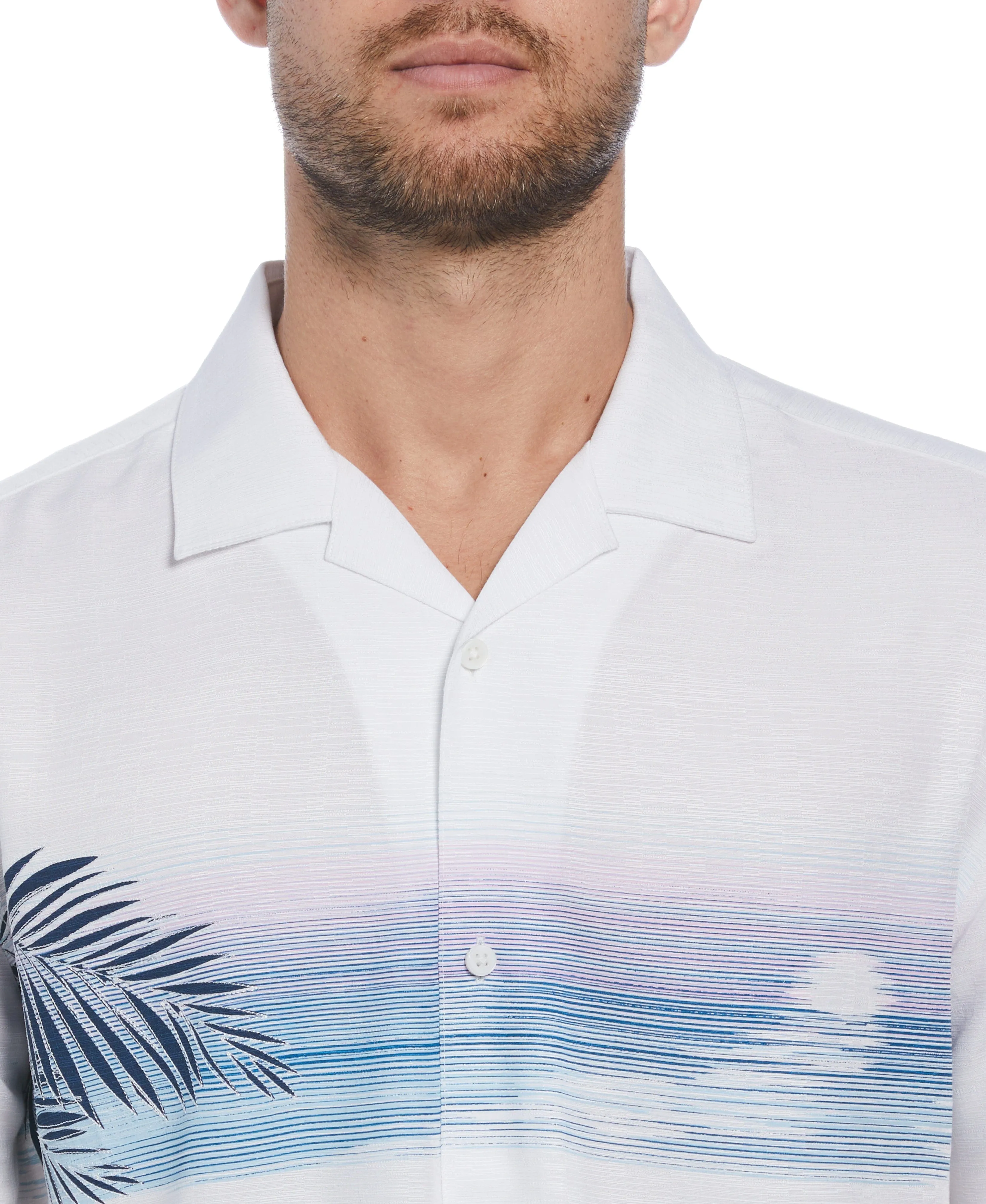 Sunset Chest Print Cuban Collar Shirt