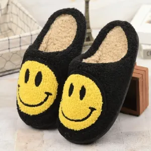 Super Comfy Glee Glide Happy Face Fuzzy Slippers