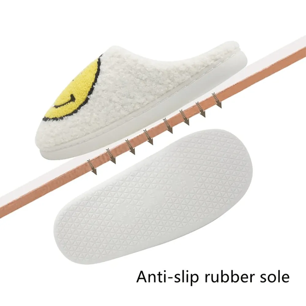 Super Comfy Glee Glide Happy Face Fuzzy Slippers