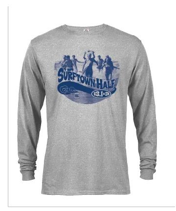 Surftown Long Sleeve Tee in Athletic Heather
