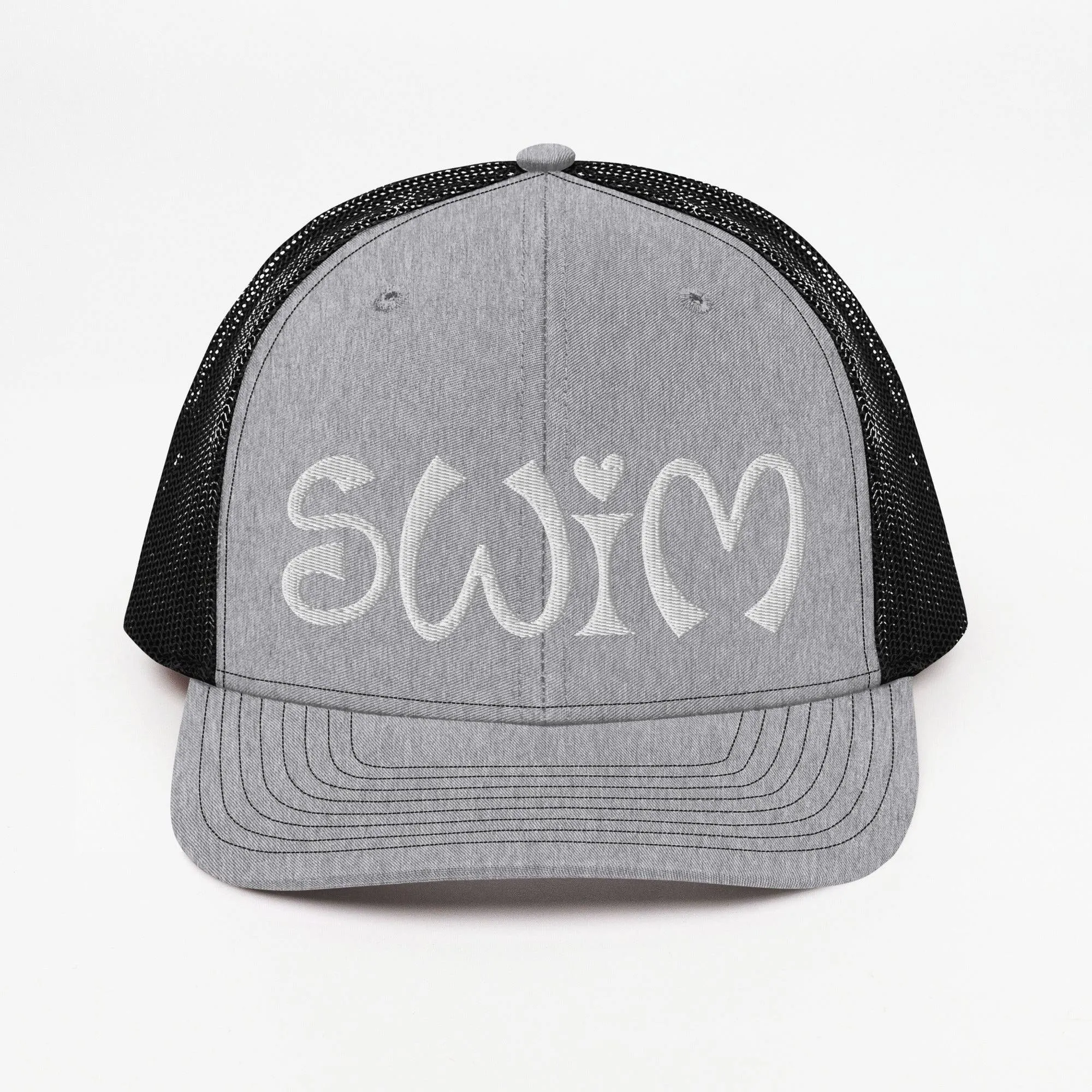 Swimmer Trucker Cap - Retro Love Swim Embroidery
