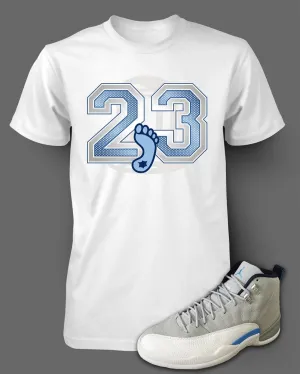 T Shirt To Match Retro Air Jordan 12 Grey/University Blue Shoe