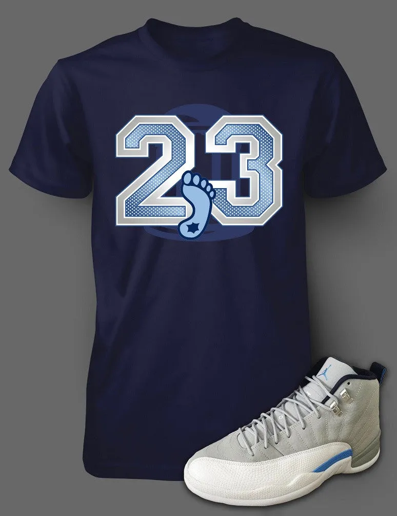 T Shirt To Match Retro Air Jordan 12 Grey/University Blue Shoe