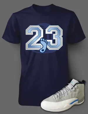 T Shirt To Match Retro Air Jordan 12 Grey/University Shoe