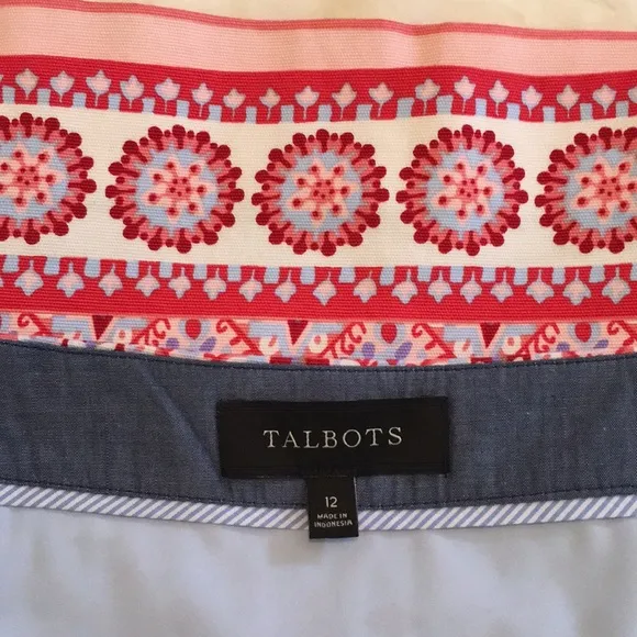 TALBOTS CANVAS COTTON A-LINE SKIRT